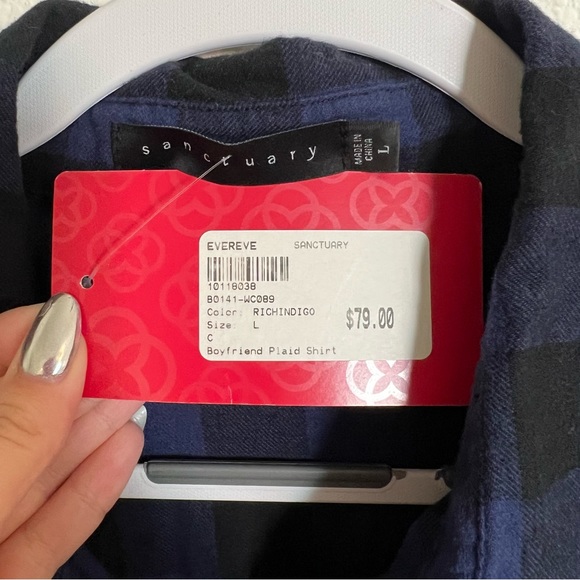 Sanctuary the boyfriend shirt flannel blue - Picture 3 of 4